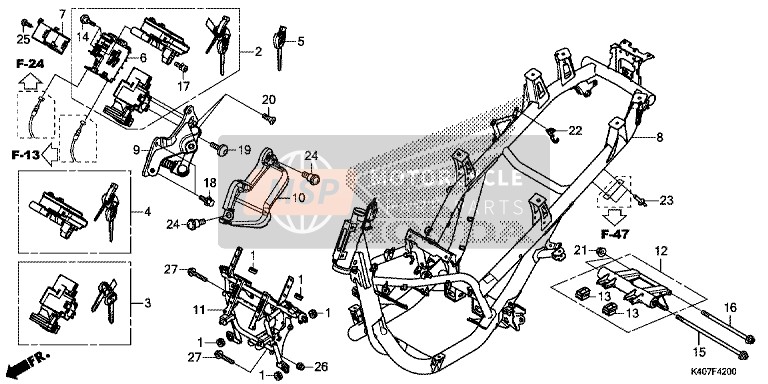 Honda NSS125AD 2015 Frame voor een 2015 Honda NSS125AD